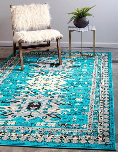 Vista 23 de Unique Loom Taftan Collection - Alfombra de borde geométrico de inspiración tribal (2 pies 2 pulgadas x 3 pies, rectangular, negro/gris)