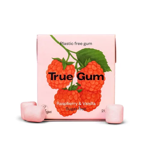 Vista 9 de True Gum Goma de mascar sin plástico, sabor menta, goma de mascar sin azúcar hecha con xilitol, a base de plantas, vegana, biodegradable, sabores