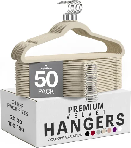 Vista 25 de Utopia Home - Perchas de terciopelo, color negro, paquete de 20 Luxury Non-Slip Slim Pant & Coat Hangers Strong Space-Saving Clothes Hangers