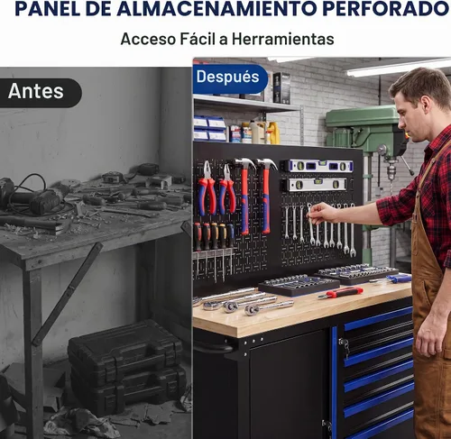 Vista 4 de WORKPRO Cofre de herramientas rodante de 52 x 20 pulgadas con tablero