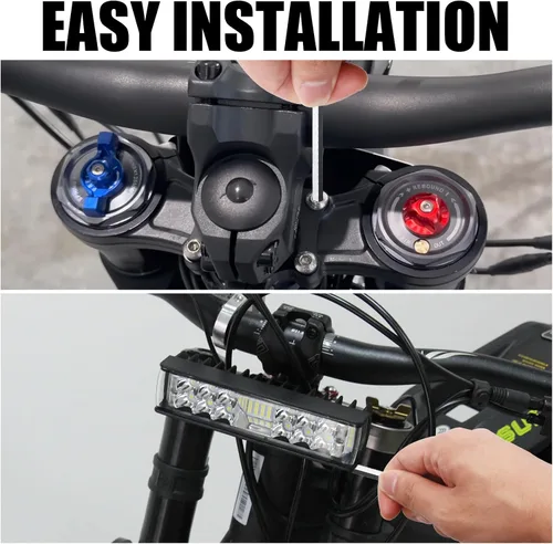 Vista 6 de Kit de faros delanteros, barra de luz Plug N Play para Sur ron Segway con soporte de montaje e interruptor para faros delanteros 6000-6500K