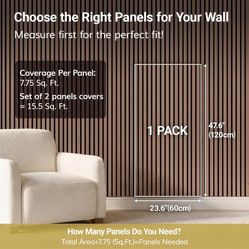 Vista 4 de TONOR Paneles de pared de madera para decoración de paredes interiores, paquete de 2 unidades de 47.2 x 23.6 pulgadas