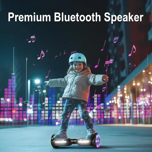 Vista 2 de Scooter, luces LED Bluetooth y Corlorful, potencia de rango de 7.5 mph y millas por motor dual de 250 W, regalos para niños y adultos, niñas y niños