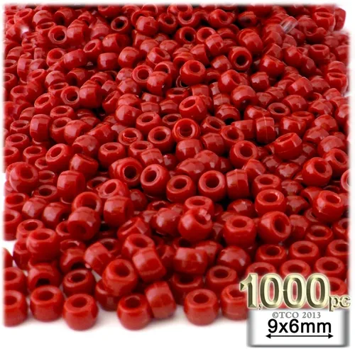Vista 2 de The Crafts Outlet 1,000pc de plástico redondo opaco pony perlas 0.354x0.236 in (negro)