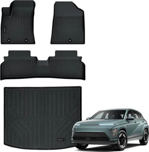Vista 23 de Auxko Revestimiento de carga para todo tipo de clima, apto para Hyundai IONIQ 5 y 2025 IONIQ 5 N TPE 2022-2024, accesorios de alfombrilla de goma
