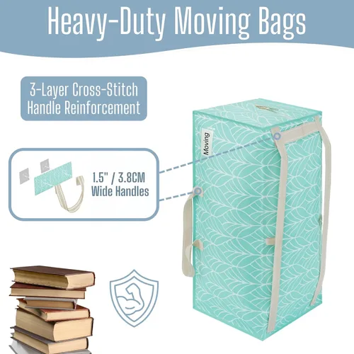 Vista 34 de VENO Paquete de 6 bolsas de mudanza resistentes con correas de mochila, cremalleras y asas, bolsas de embalaje extragrandes para artículos