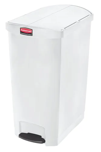 Vista 29 de Rubbermaid Commercial Products - Bote de basura Streamline Slim con pedal Papelera de plástico, 4 galones (15 litros), color rojo, con manos