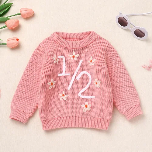 Vista 71 de Suéter de primer cumpleaños para bebés y niñas de un año de edad, sesión de fotos, otoño e invierno