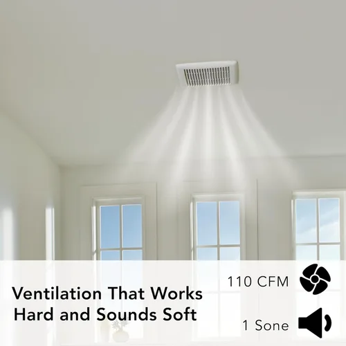 Vista 3 de Broan-NuTone AE110S Invent ENERGY STAR Ventilador certificado 110 CFM 1.0 Sones, blanco