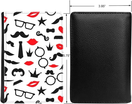 Vista 2 de PU Leather Passport Holder Travel Wallet RFID Blocking Card Case Cover With Unique
