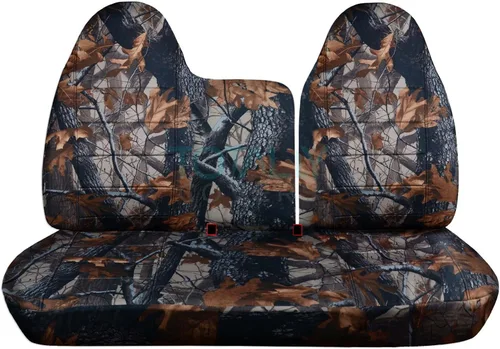 Vista 17 de Totally Covers Compatible con Ford F-150 F-250 1997-1998 Camo Fundas de asiento de camión (banco dividido delantero 40/60) sin reposabrazos/consola