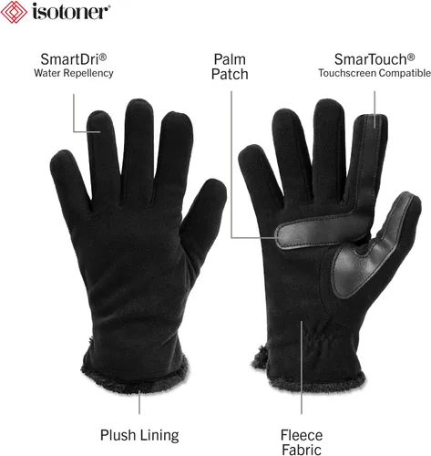 Vista 2 de isotoner Guantes de forro polar elásticos para mujer con forro microluxe y tecnología Smart Touch