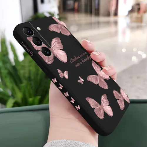 Vista 2 de LEECG Funda para Samsung Galaxy S22, Diseños de Flores Elegantes de Silicona Suave con Protección contra Caídas y Resistente a Huellas Dactilares