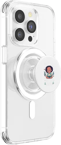 Vista 3 de Just a girl who loves Anime Black Girl Afro Girl PopSockets MagSafe PopGrip for iPhone