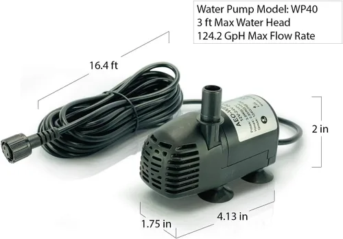 Vista 3 de Kit de bomba de agua solar de 5W: Bomba de agua sumergible sin escobillas DC 124 GpH con panel solar de 12V 5W para fuente de baño de pájaros