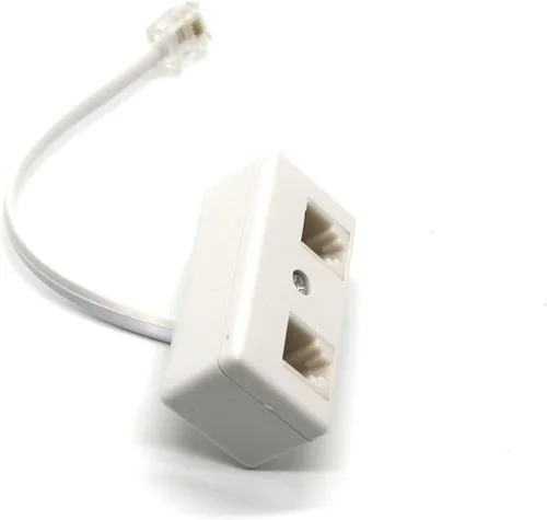 Vista 2 de Adaptador y divisor de enchufe de teléfono RJ11 de 2 vías a RJ11 para teléfono fijo