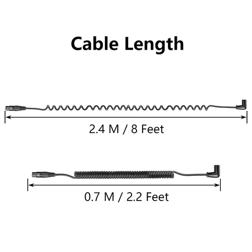 Vista 7 de CERRXIAN Cable en espiral de micrófono XLR, macho a hembra, cable X-L-R equilibrado de 8 pies, cables de micrófono de cobre sin oxígeno, cables