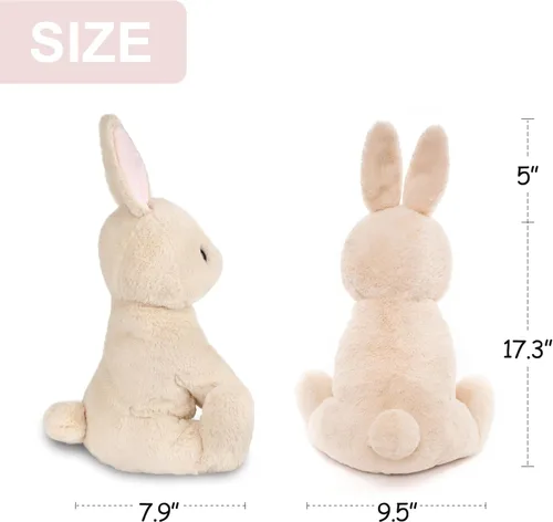 Vista 9 de WEIGEDU Animal de Peluche Relleno Conejito de 17.3 Pulgadas para Niños, Niñas y Bebés - Regalo Perfecto para Cumpleaños, Pascua y Navidad