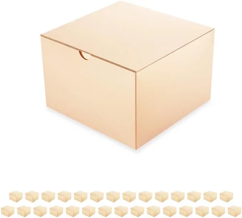 Vista 12 de PACKQUEEN Cajas de regalo de Navidad color dorado champán, paquete de 10 unidades de 6 x 6 x 4 pulgadas, cajas de regalo pequeñas con tapas, cajas