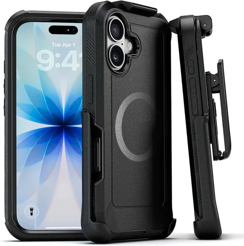 Vista 15 de MOTIVE Funda diseñada para iPhone 15 con clip para cinturón, funda magnética compatible con Magsafe, resistente y protección de grado militar