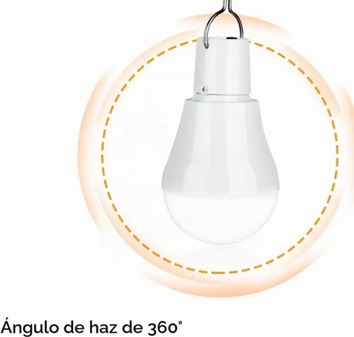 Vista 3 de Paquete de 2 bombillas LED de energía solar, luces solares portátiles de carga USB con panel solar para interiores y exteriores, senderismo
