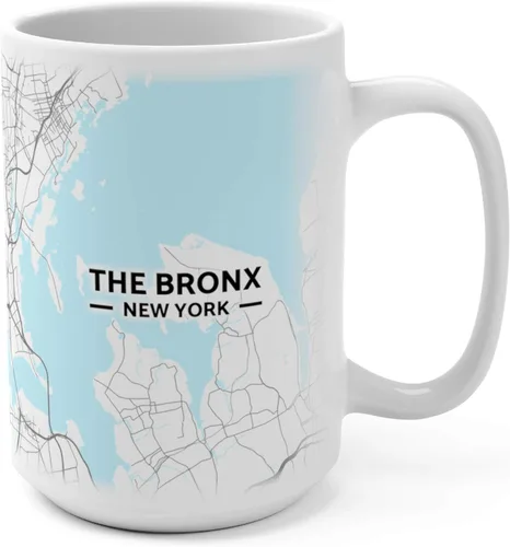 Vista 4 de The Bronx, New York NY Map Taza (11 oz)