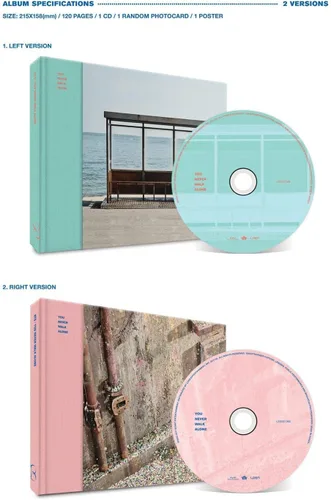 Vista 3 de BTS WINGS YOU NEVER WALK ALONE KPOP BANGTAN BOYS DERECHO Ver. Álbum CD + Photobook + Photocard + Regalo 4 Fotos