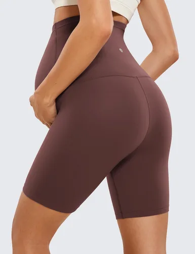 Vista 4 de CRZ YOGA Butterluxe - Pantalones cortos de yoga de maternidad sobre el vientre de 6 pulgadas, pantalones cortos de ciclismo atléticos