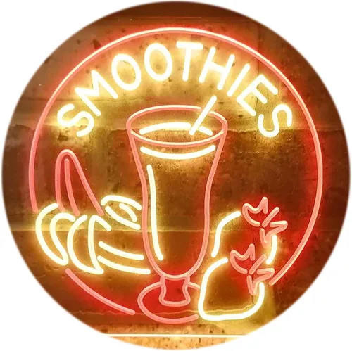Vista 14 de ADVPRO Smoothies Fruit Drink Shop Señal de neón LED de doble color azul y rojo 24 "x 16" st6s64-i3343-br