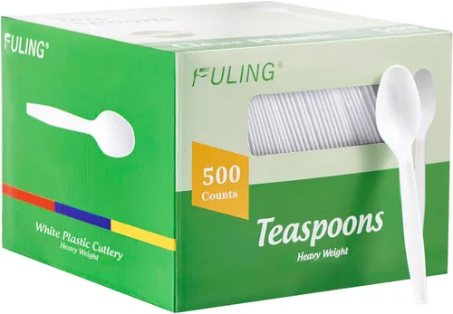 Vista 8 de 500 tenedores de plástico blanco resistente, utensilios desechables para fiestas, cubiertos pesados