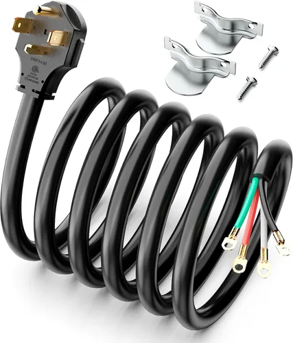 Vista 11 de TOPDC - Cable de secado de 3 puntas, cobre puro 30A de 5 pies, NEMA 10-30P, certificación ETL