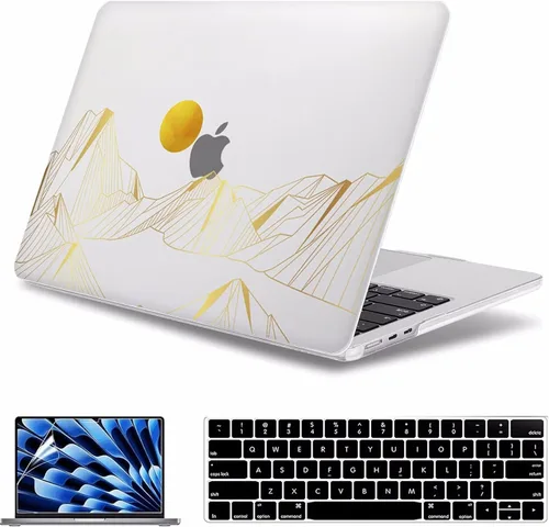 Vista 28 de Funda para MacBook Air de 15 pulgadas A3241 A3114 A2941 (versión 2023 2024 2025) – Carcasa rígida protectora a presión para MacBook Air de 15.3