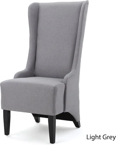 Vista 5 de Christopher Knight Home Silla de comedor de tela Callie, color gris claro