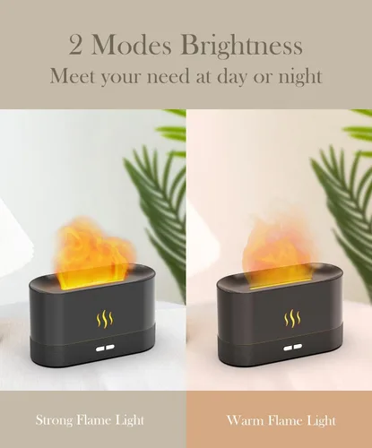 Vista 4 de Difusor de Aire en Forma de Llama Humidificador, Difusor de Aroma Mejorado para Aceites Esenciales, Aromaterapia Ultrasónica, Humedad de Niebla