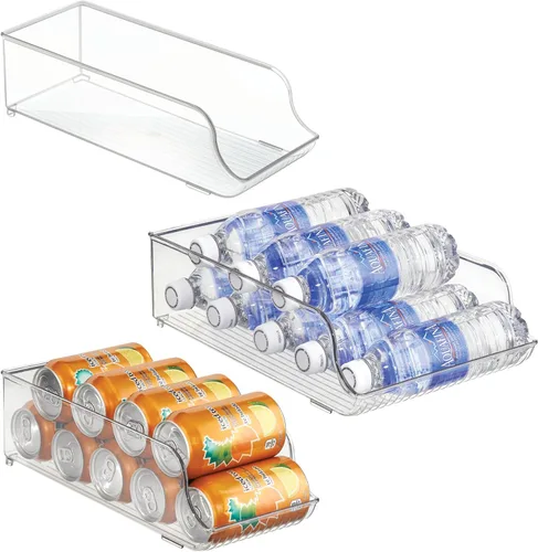 Vista 12 de Organizador de botellas de agua iDesign para refrigerador o despensa - Transparente - Fabricado en EE. UU