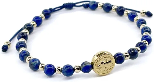Vista 31 de St Benedict Coin and Natural Round Red Coral Beads Adjustable Bracelet for Women