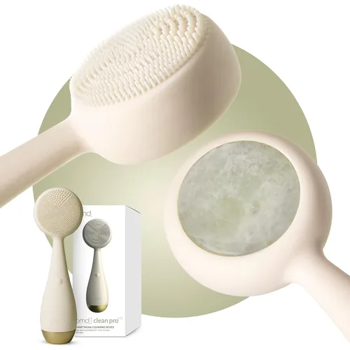 Vista 9 de Clean Pro - Electric Facial Cleansing Brush, Smart Facial Device with Silicone Brush & Heated Anti-Aging Aluminum, Gemstone, Precious Metal Massager