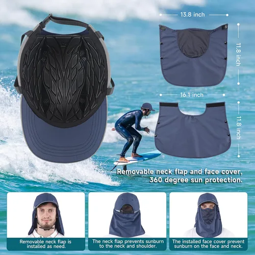 Vista 5 de Tontron Wasumer - Gorra para deportes acuáticos Gorra de kayak Gorra de rafting Sombrero de surf Casco de perfil bajo