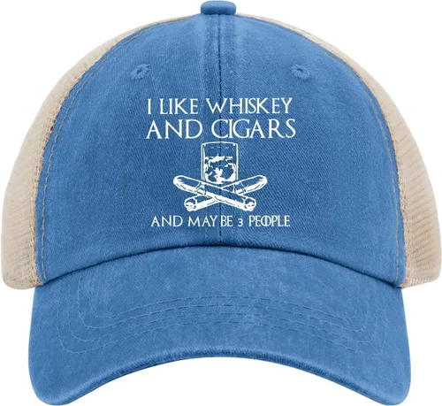 Vista 126 de Philysonic Funny Hat I Like Whisky and Cigars and Maybe 3 People Sombreros para Hombres Gorras de Béisbol Gorras Ajustables