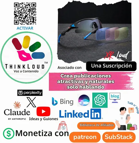 Vista 8 de XR Loud™ - Lentes inteligentes Bluetooth para ciclismo, multideporte, ChatGPT-Claude-Gem, iThinkLoud, privacidad IPX4 UV400 polarizada, anti-luz