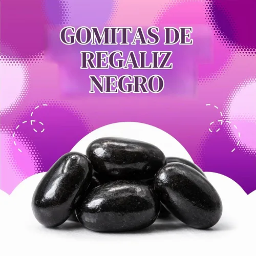 Vista 3 de Gomitas de regaliz negro, caramelo de regaliz, bolsa de 1 libra