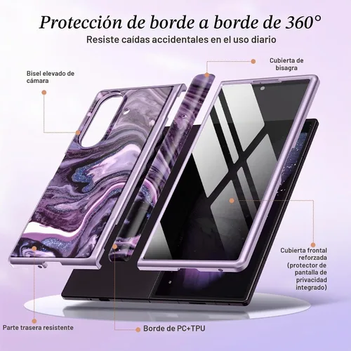 Vista 5 de GVIEWIN Funda para Z Fold 7 con protector de pantalla de privacidad [compatible con Magsafe] [Soporte integrado] Funda magnética de cuerpo completo