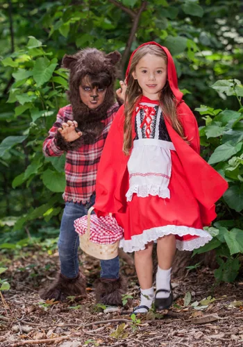 Vista 10 de Disfraz de caperucita roja de lujo para niños Multicolor