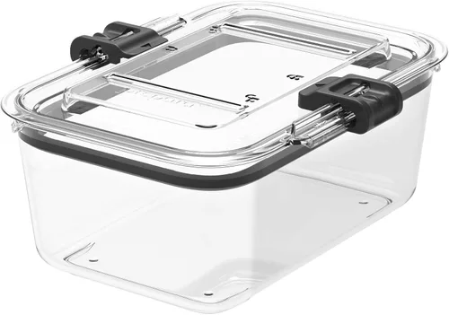 Vista 2 de Prepara Latchlok - Recipiente de almacenamiento de alimentos Tritan de 5.25 tazas, juego de 2, transparente