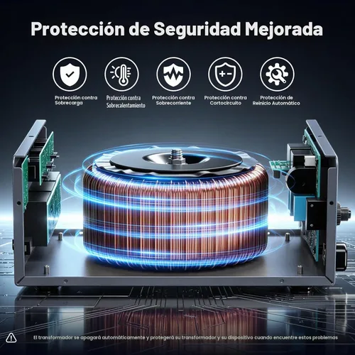 Vista 3 de Transformador convertidor de voltaje de 10000W, paso arriba/abajo 110V/120V Azul