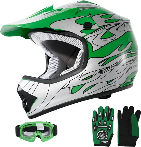 Vista 18 de SLMOTO - Casco DOT para niños y jóvenes de motocross, casco de motocicleta de calle, casco de bicicleta de tierra, motocross, ATV, casco con diseño