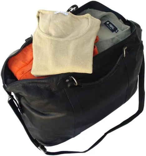Vista 5 de Piel Leather Bolso de mano grande, Saddle, Bolso de mano grande