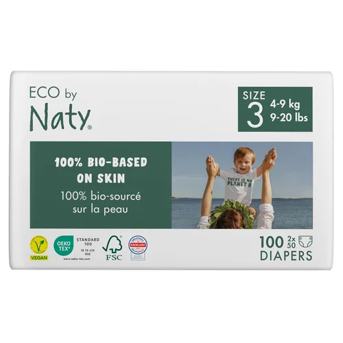 Vista 12 de Naty BioEmbrace - Pañales para bebé recién nacido, certificado seguro para la piel sensible, protección contra fugas de hasta el 100 %, suavidad