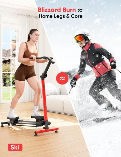 Vista 4 de YOLEO Escaleras de resistencia ajustable para ejercicio en casa, escaleras plegables de cardio con 3 modos de entrenamiento y pedal de gran