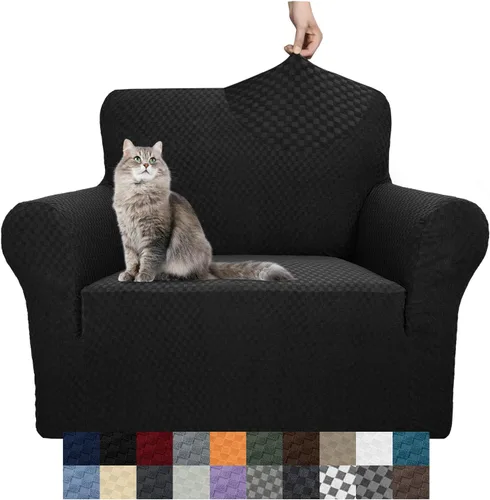 Vista 55 de YEMYHOM Funda para sofá con diseño jacquard de alta elasticidad, funda para silla de sala de estar, a prueba de mascotas, perros y gatos